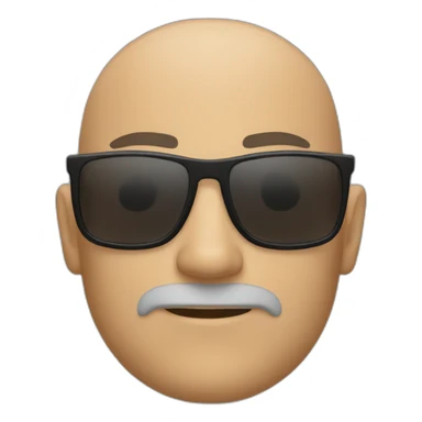 bald man with a goatee and sunglasses sticker