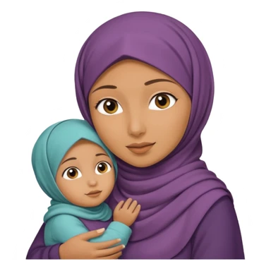 Make a Muslim with a kid wearing a hijab  sticker