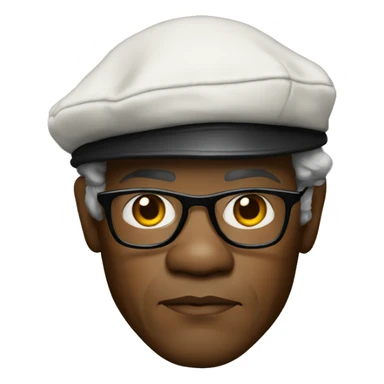 samuel l jackson serious wearing shirt and beret sticker