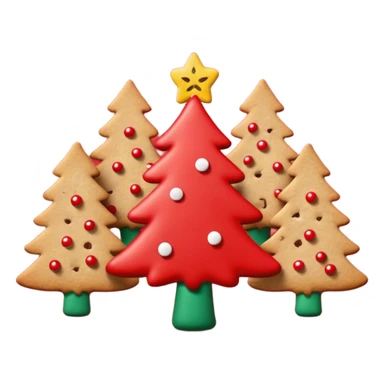 Christmas wallpaper with emoji trees cookies chilling all in red colour sticker