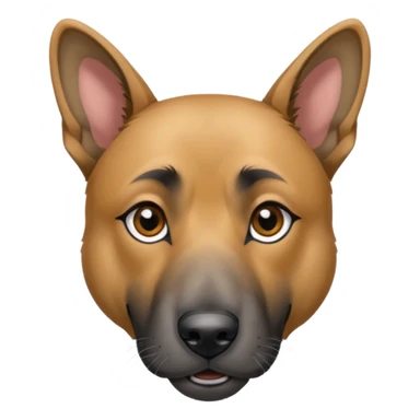 chien croisé malinois , yeux gris et poils mi long et gris sticker