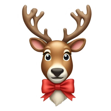 Reindeer with a bow sticker