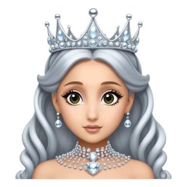 silver bubble crown worn by Ariana Grande as Glinda in the film Wicked, elegant, sparkling, detailed sticker