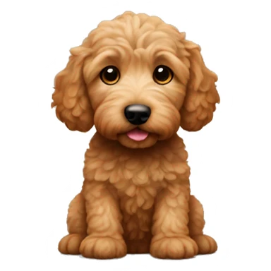 Little brown golden doodle puppy sticker