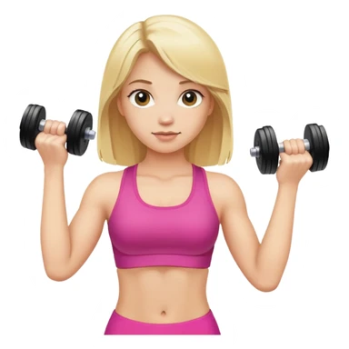 blonde girl holding dumbbells sticker