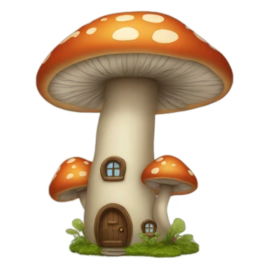 mushroom house sticker