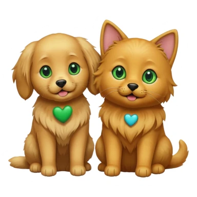 golden retriever and black cat with green eyes as couple sticker