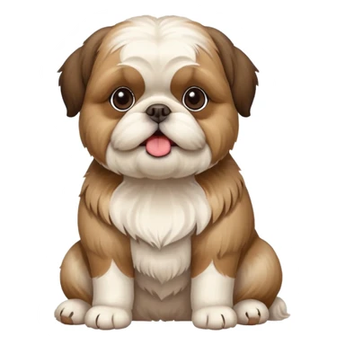 An overweight shih tzu dog sitting up on its hind legs begging for a treat  sticker