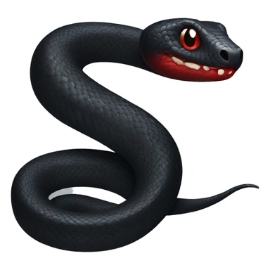 Moving Black snake with red belly detailed sticker