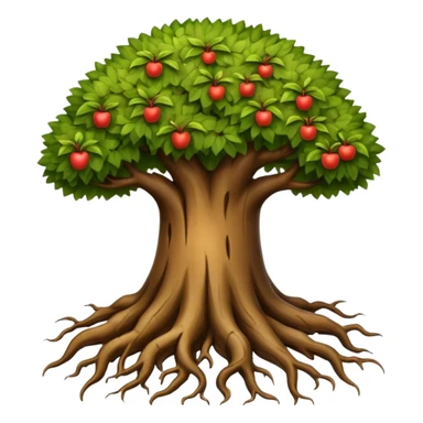 tree roots, thick lines, minimal detail, apple style emoji, no text sticker