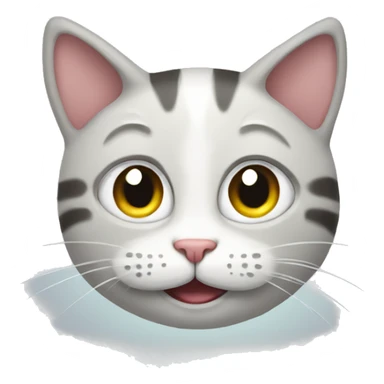 A happy cat with half-open eyes  sticker