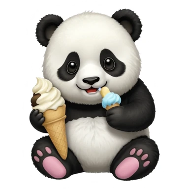 panda eating desert sticker