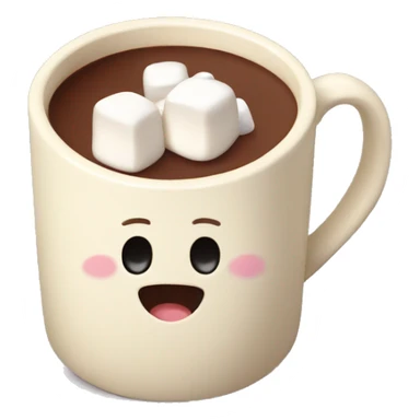 hot chocolate in a cream colored mug with marshmallows  sticker