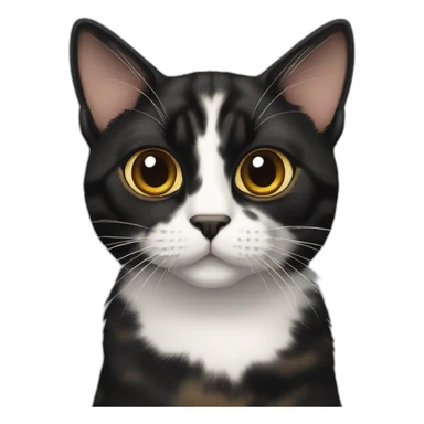 Tortie cat with black cat sticker