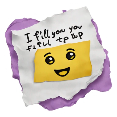 Note say I fill you up love Tob sticker