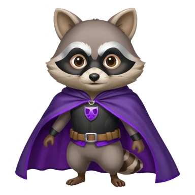 alors ce raton laver doit être équipé d'une cape de thieving noir avec trim bordure mauve comme dans le jeu old school runescape. au centre de la cape une icone de masque de voleur est visible sticker