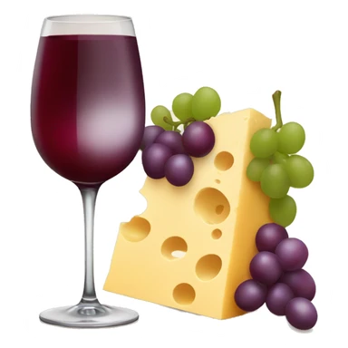 Wine with cheese and grapes  sticker