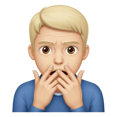 nervously bitting finger nails sticker