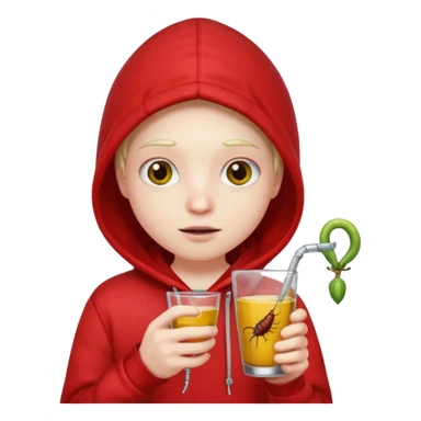 worm in glass in a red hoodie sticker