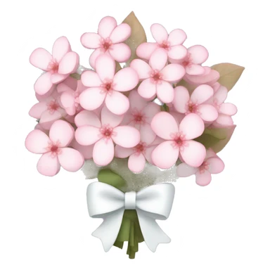 Pastel pink cherry blossom bouquet wrapped with a cute white bow  sticker