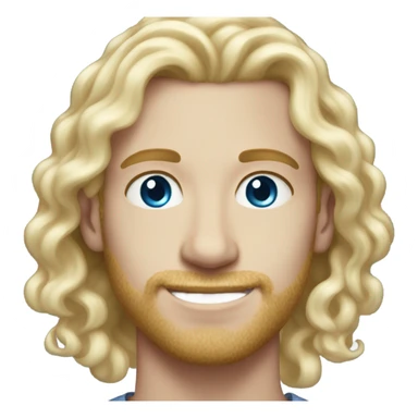 light curl blonde 30yo man blue eyed pale skin sticker