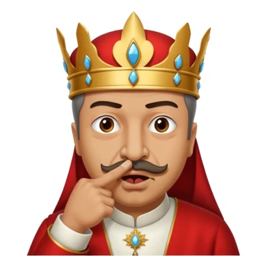 A turkish Sultan putting a finger in front of his mouth while his eyes are pure white, HE IS EXTREMELY INSANE AND CRAZY sticker
