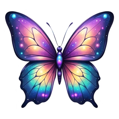Shiny Glossy Glittery Sparkly Nebula Galaxy  Butterfly sticker