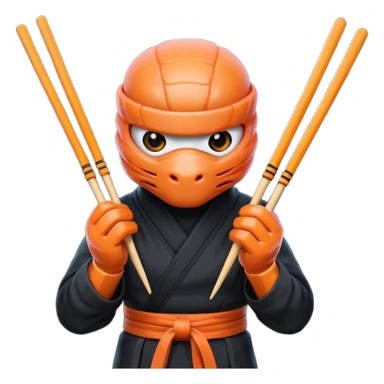 Ninja shrimp holding chopsticks  sticker