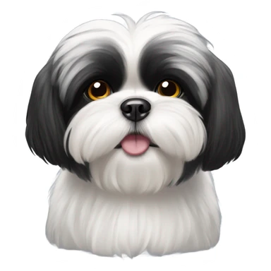 Black and white shih tzu sticker