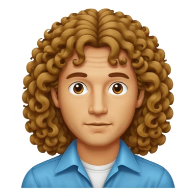 70s 80s men with long curly hair style  sticker