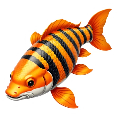 Koi-Fish with tiger stripes on it sticker