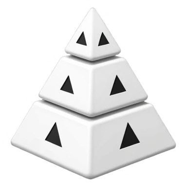 2D triangle with squares stacking up inside to demonstrate a social hierarchy (all black and white) sticker