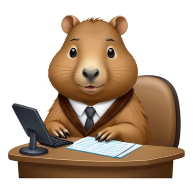 Capybara working as a receptionist sticker
