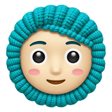 novelo de crochê na cor ciano sticker