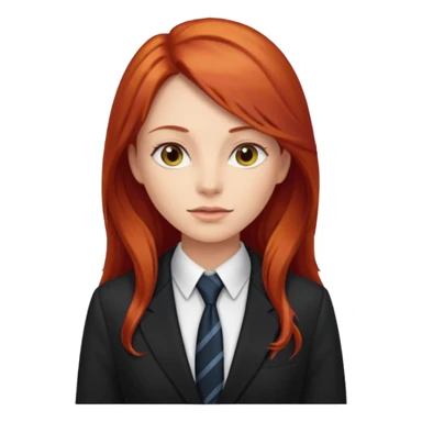 long red haired woman with tie and blazer sticker