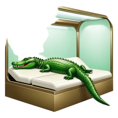 Alligator in a tanning booth sticker