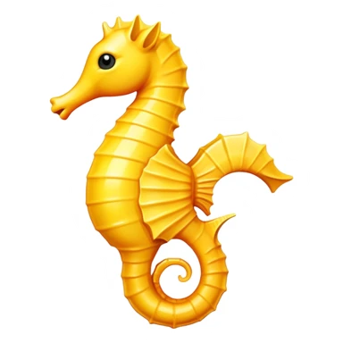 A seahorse emoji and the seahorse is yellow sticker