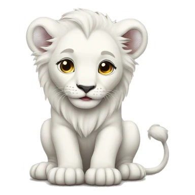 Baby cute  white lion  sticker
