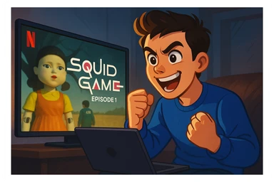 Ep 1 react a squid game de netflix defi ne pas avoir peur et pas être dégouté du sang  sticker