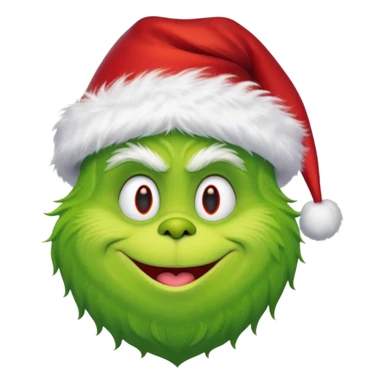 The Grinch with a Santa hat emoji sticker