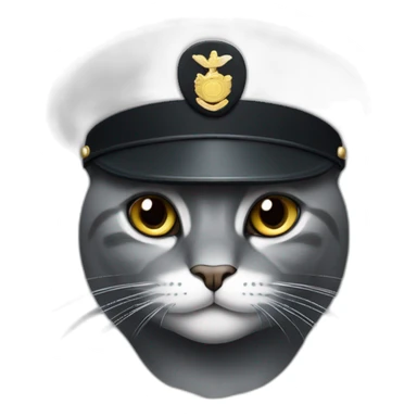 dark-gray-cat-with-white-forehead-and-military-hat sticker