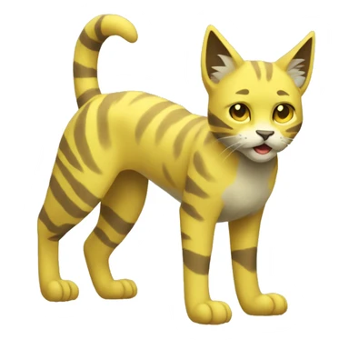 Yellow lombax-Zeraora-cat full body sticker