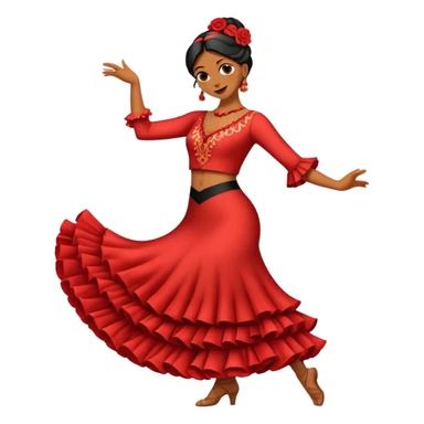 Cinematic Realistic Flamenco Pop Culture Emoji, featuring an expressive portrayal of traditional Spanish dance rendered with dynamic textures and passionate, vibrant lighting. sticker