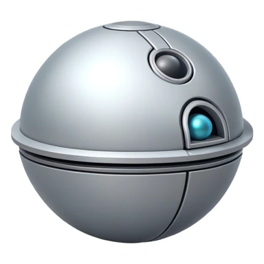 a simple, spherical spaceship shaped like a ball, with a smooth surface and minimalistic details. Use a plain background. sticker