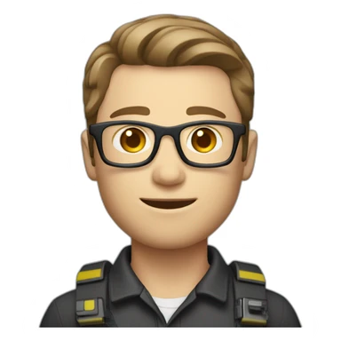 Male Photographer shaved Caucasian wavy hair brunette holding camera sticker