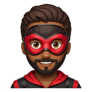Miles Morales with beard, eye mask, low fade sticker