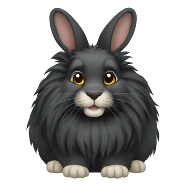 Black lionhead rabbit sticker