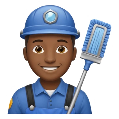 Window Cleaner  black man  sticker