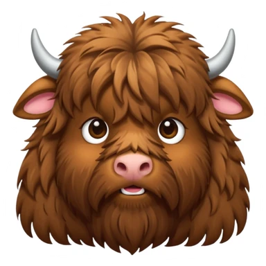 cute highland coo, very shaggy facial har covering the eyes sticker