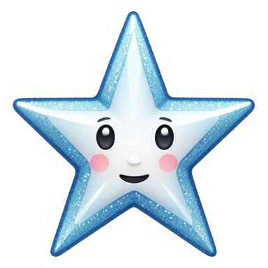 white glory star glitter sticker